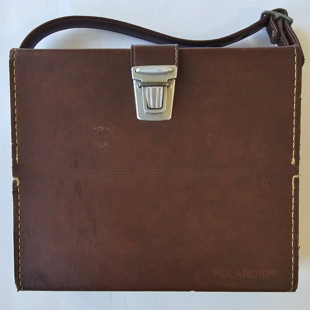 Vintage Polaroid Camera Case Brown Leatherette Carrying Bag Retro‎ Photography